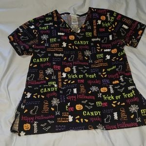 SB Halloween scrub top